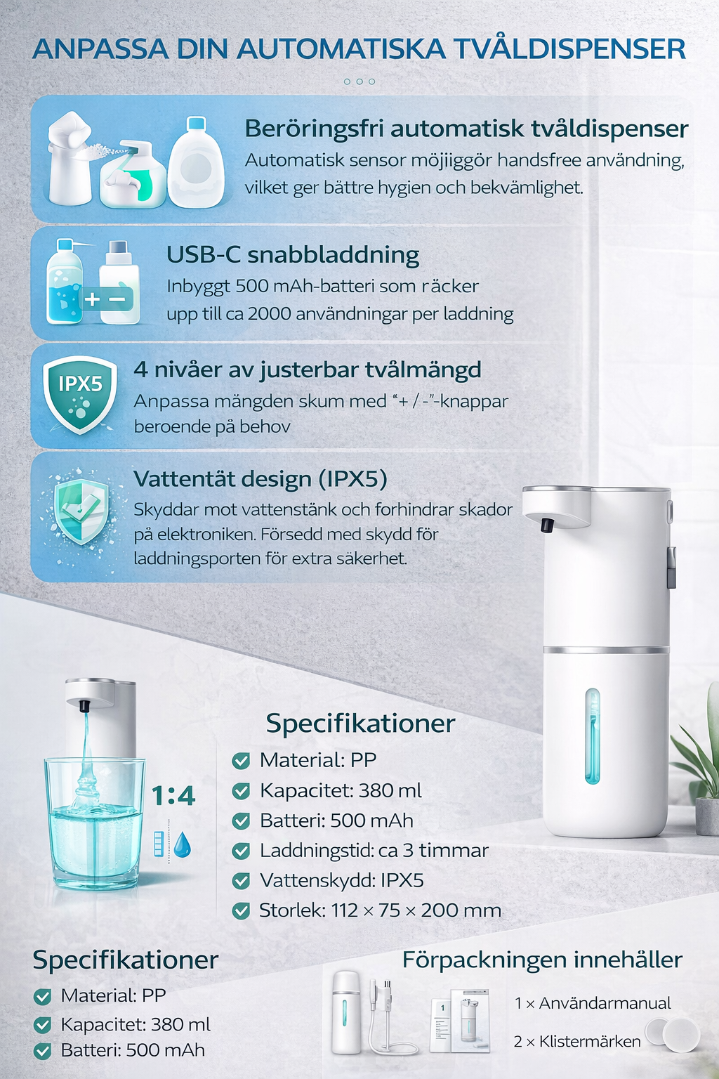 Smart tvål/diskdispenser